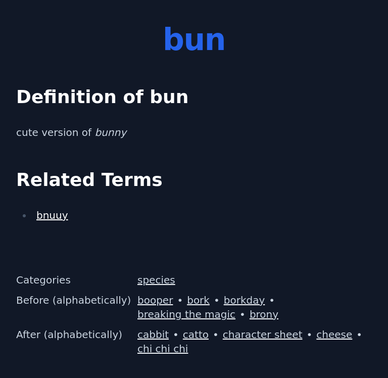 Bun Definition The Furry Dictionary