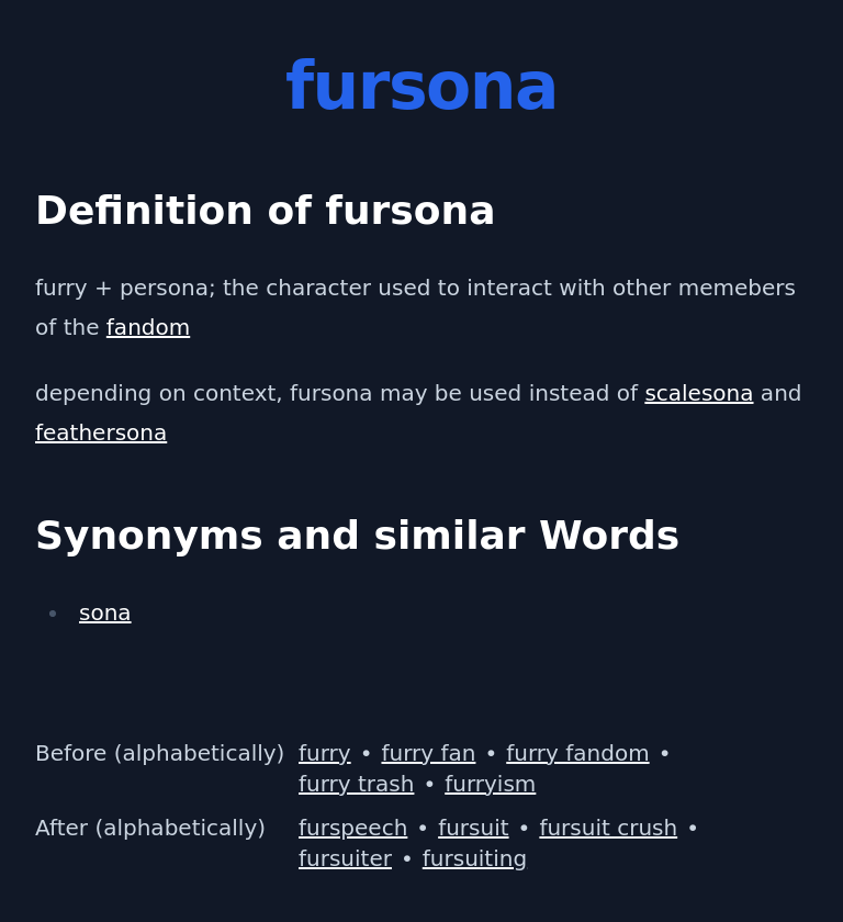 Fursona Definition The Furry Dictionary