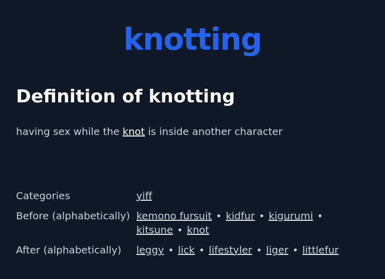 Knotting Definition | The Furry Dictionary