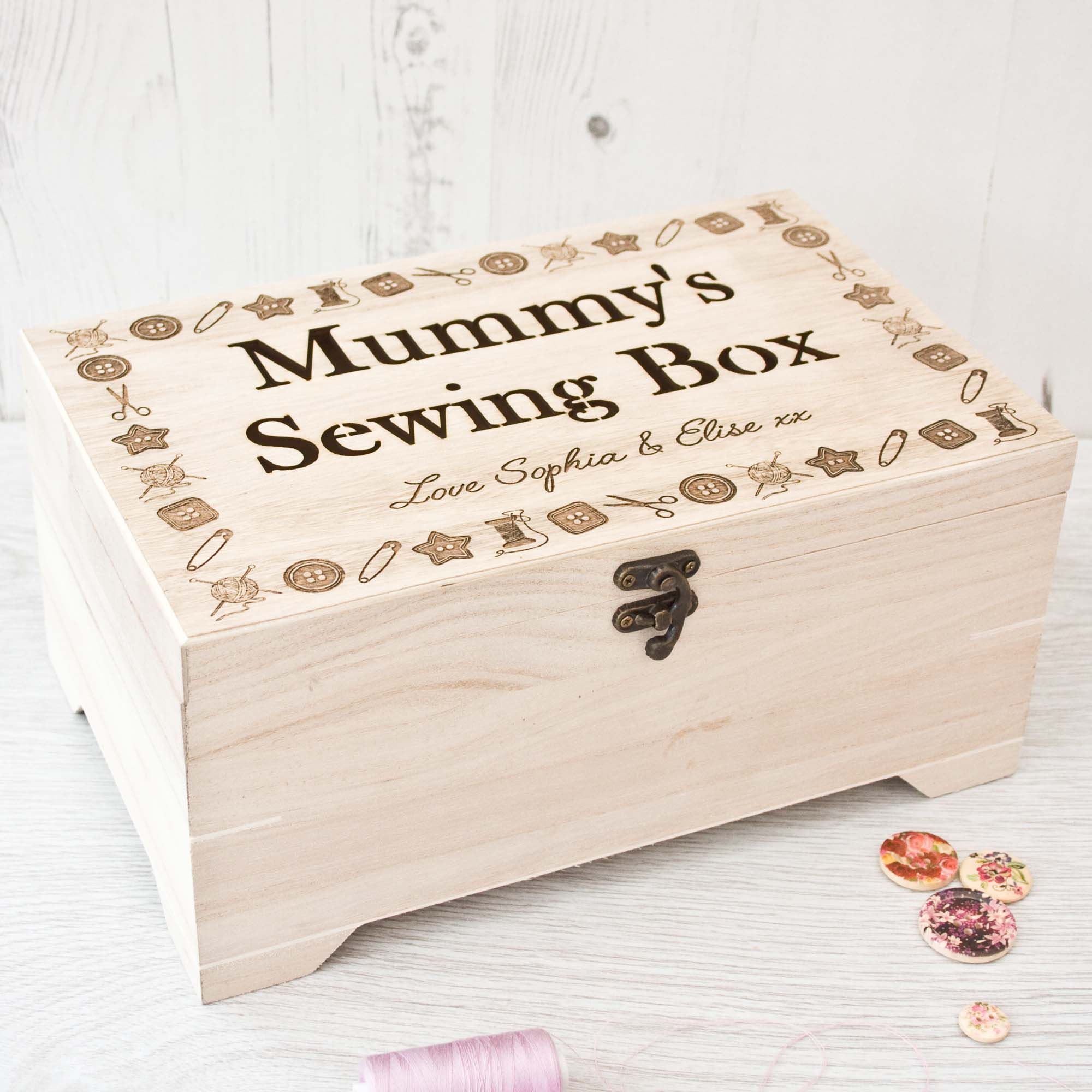 Personalised Sewing Storage Box Engraved The Laser Boutique