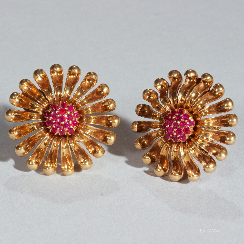Ruby Earrings by Cartier Manhattan Art and Antiques Center