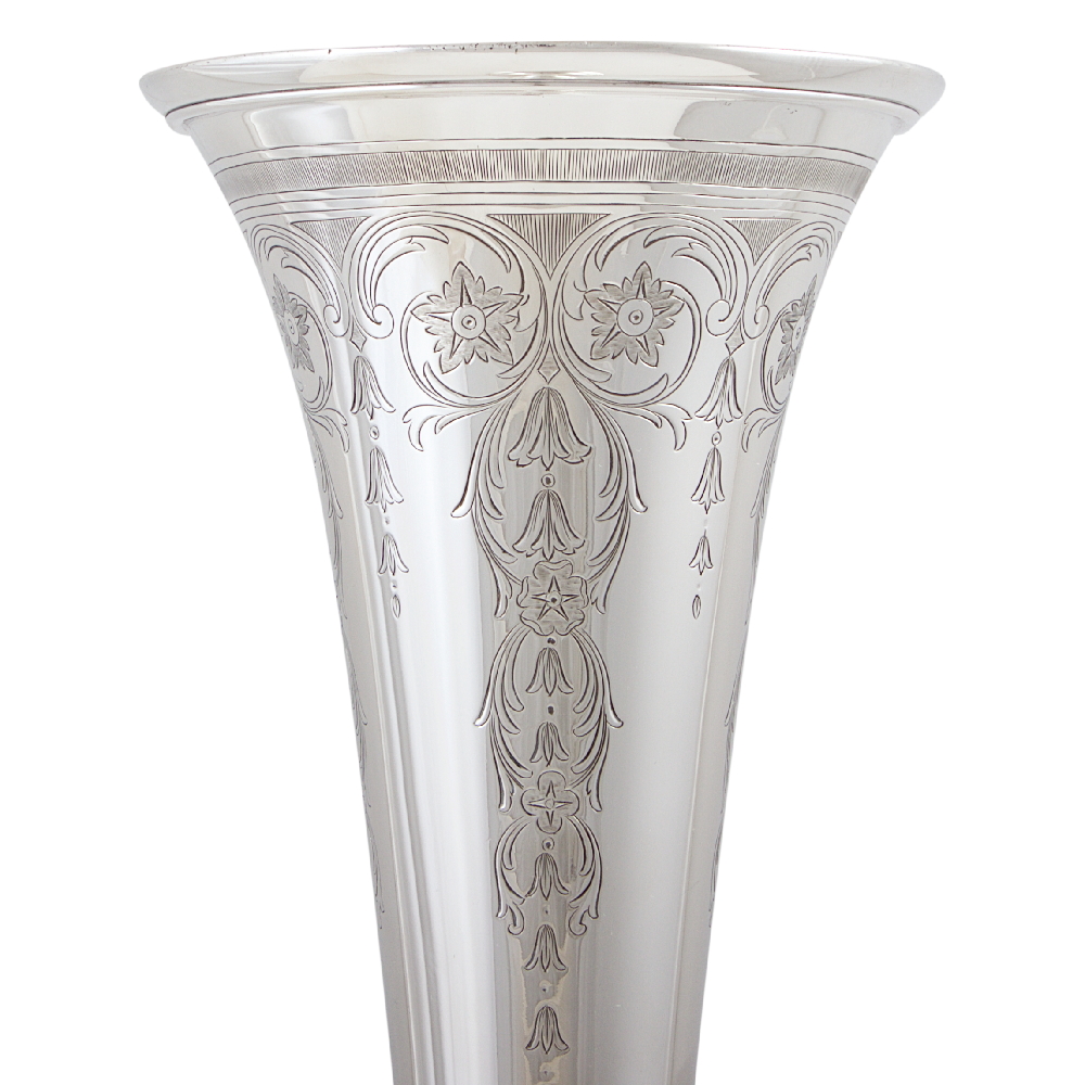 Tiffany Sterling Silver Trumpet Vase Manhattan Art and Antiques Center