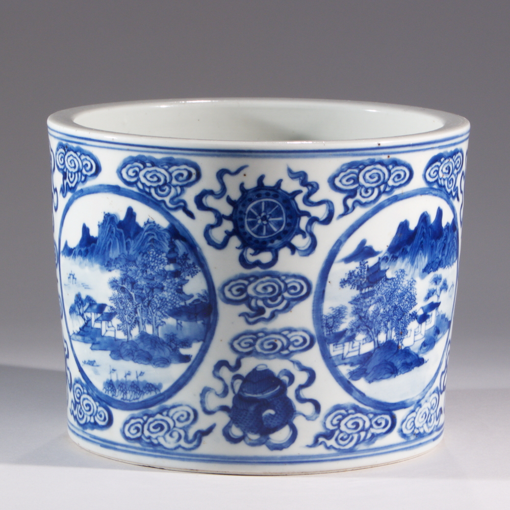 Blue and White Chinese Porcelain Planter Manhattan Art and Antiques