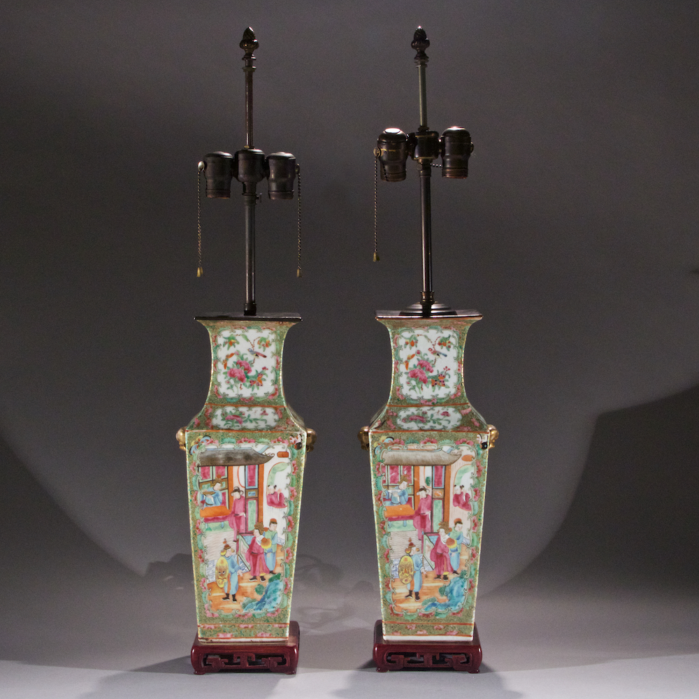 Pair of Chinese Porcelain Lamps Manhattan Art and