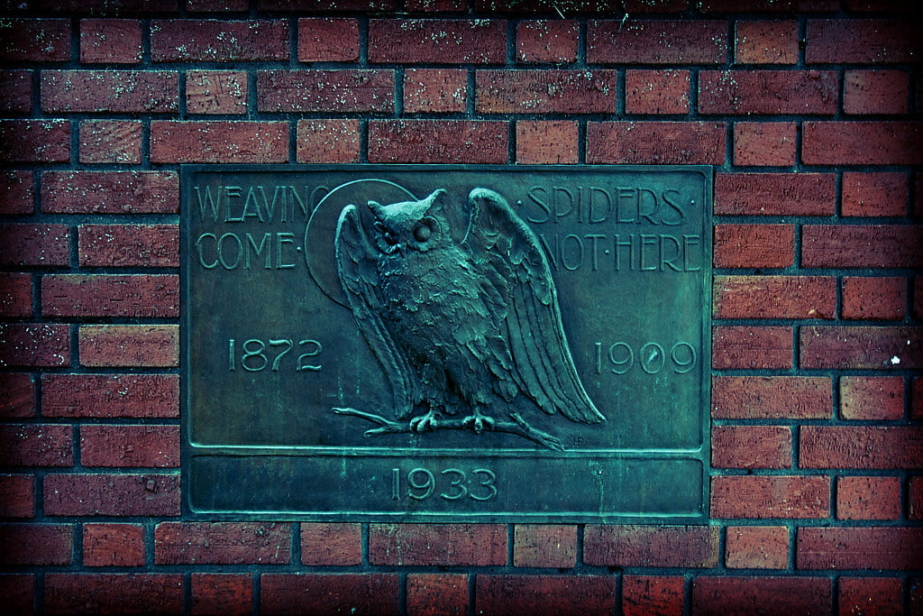 The Legend of "Weaving Spiders Come Not Here"