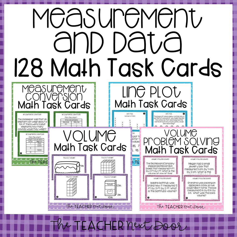 5th Grade Measurement and Data Task Card Bundle The Teacher Next Door