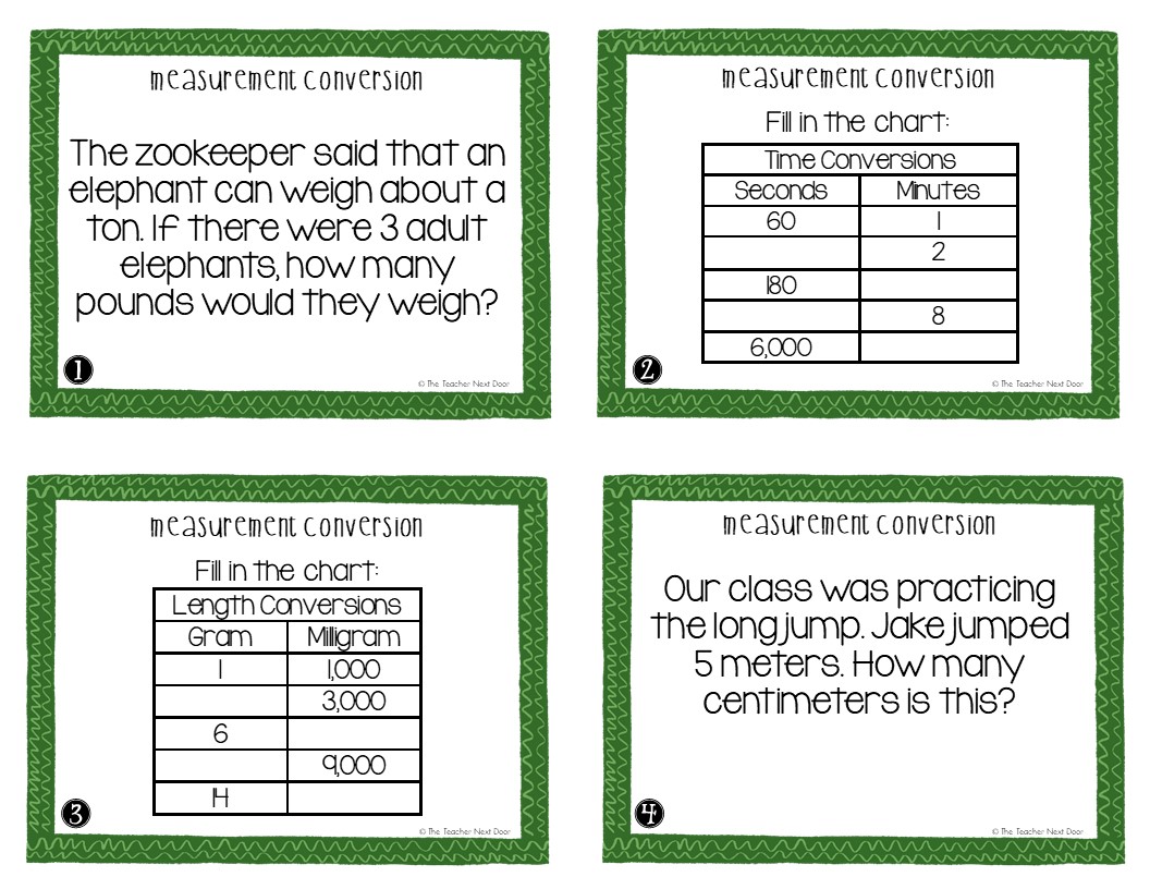 5th Grade Measurement and Data Task Card Bundle The Teacher Next Door