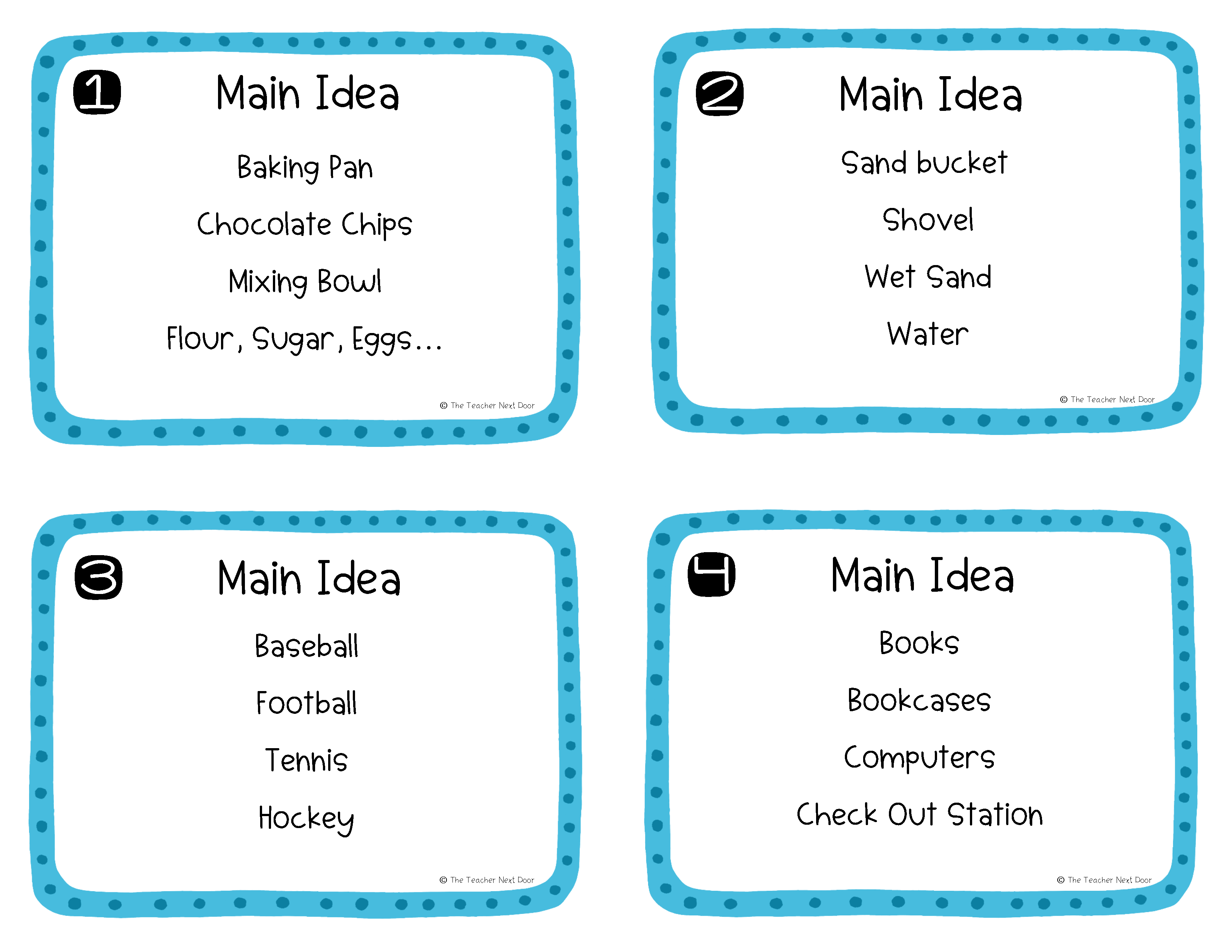 Main Idea Task Card Bundle The Teacher Next Door