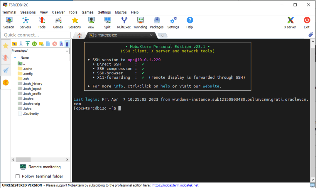 OCI Oracle Linux 에서 GUI 실행을 위한 X11Forwarding 설정하기 (MobaXterm 사용)