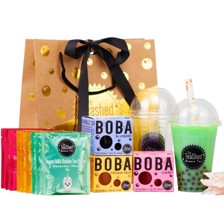 Bubble Tea Kit Gift Set with Vegan Powder 9 Servings THE TEASHED