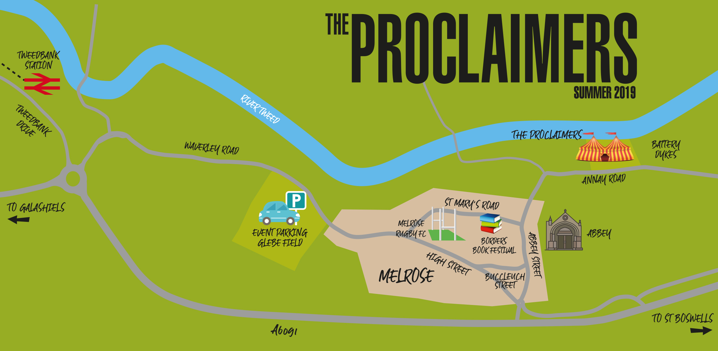 City Of Melrose Uk Map Melrose SATURDAY 15 JUNE 2019 The Proclaimers Official