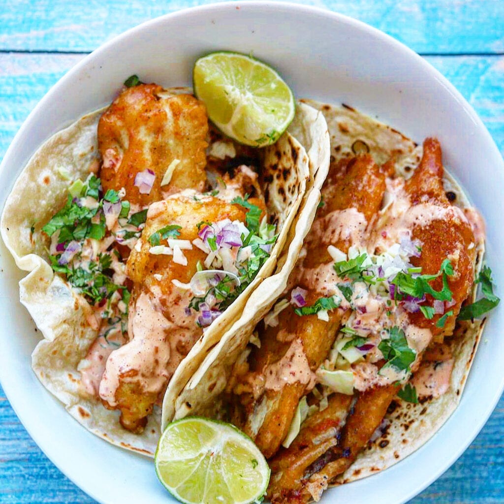 love these baja fish tacos. A cook named Rebecca