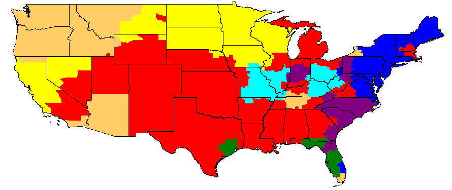 NFL TV Distribution Maps FOX Week 14