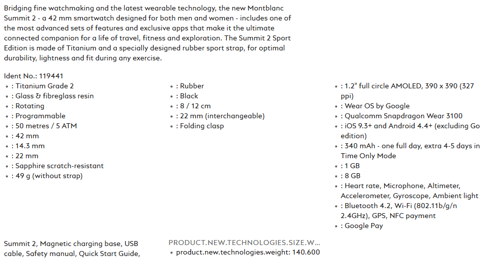 montblanc summit 2 manual