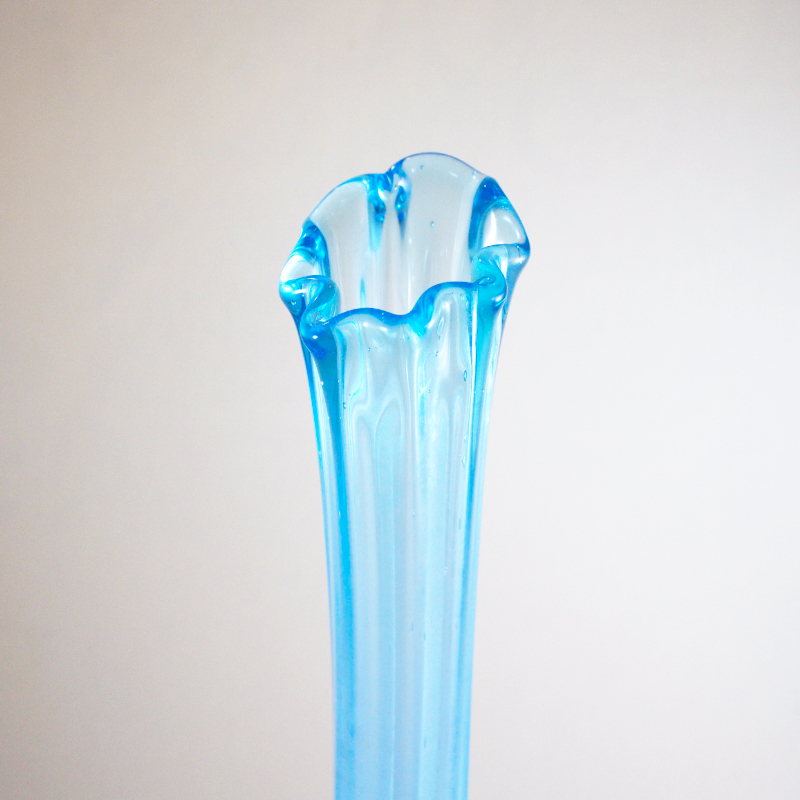 Skinny Vintage Blue Glass Vase The Abode SC
