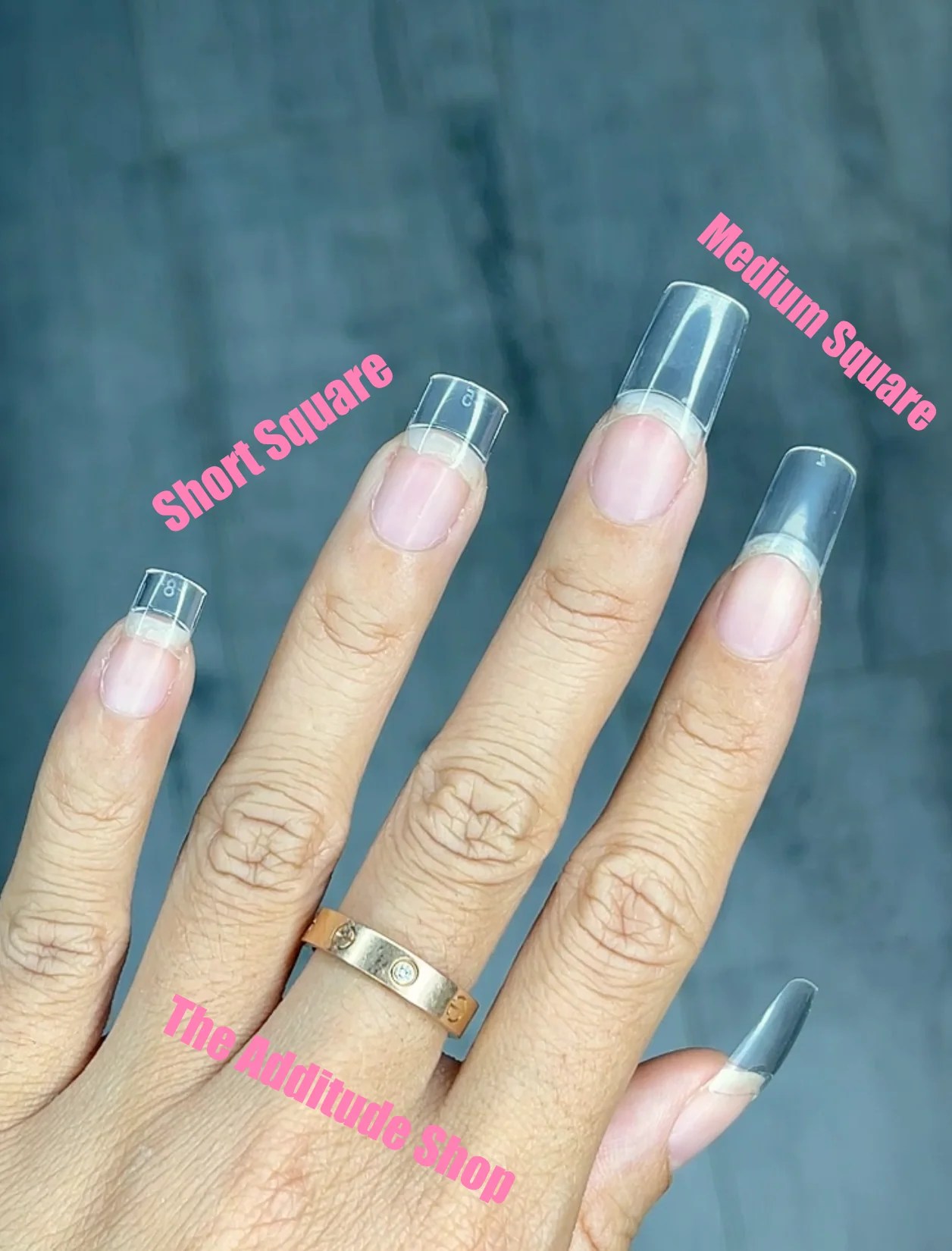 Medium Length Square Half Cover Nail Tips in Box500 Tips The