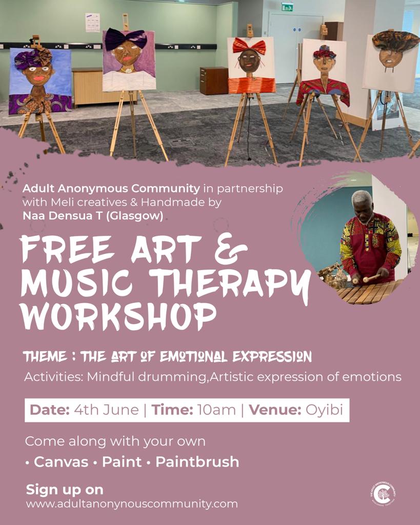 Free Art & Music Therapy Adult Anonymous Community
