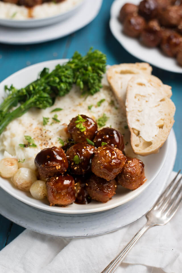 Sticky Honey Garlic Slow Cooker Meatballs The Adventure Bite