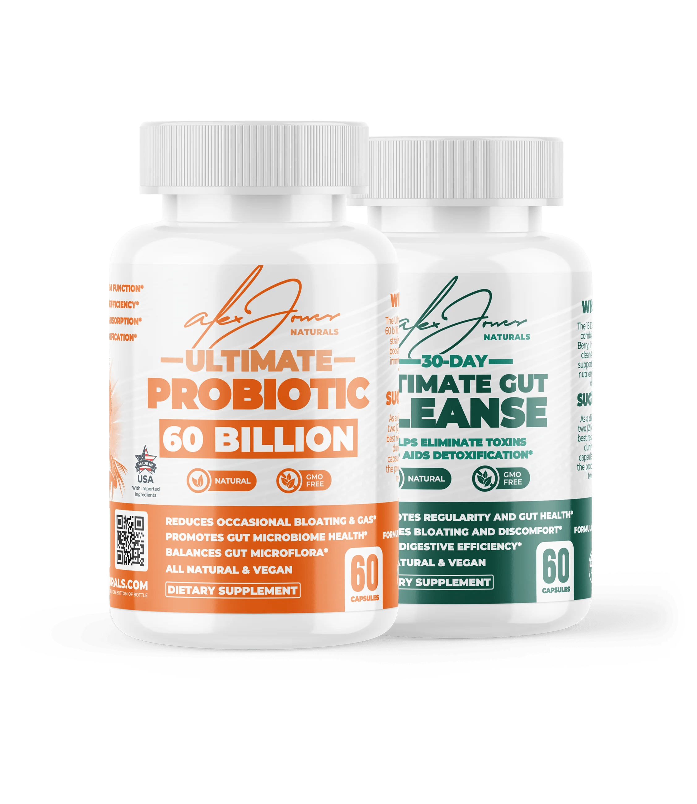 (3 Bottles Each) Ultimate Probiotic & 30Day Gut Cleanse Combo Pack