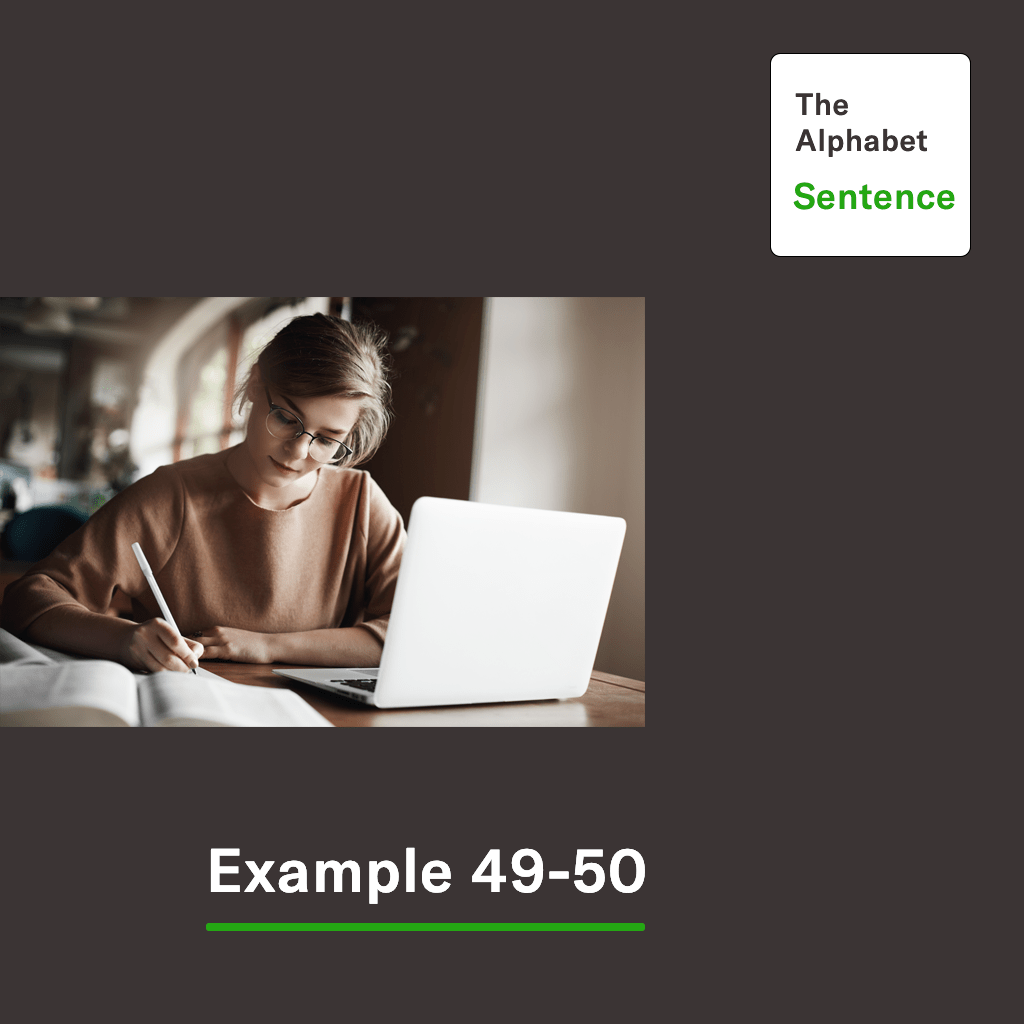 Examples 4950 to Process Complex Sentences Insights 字母排列