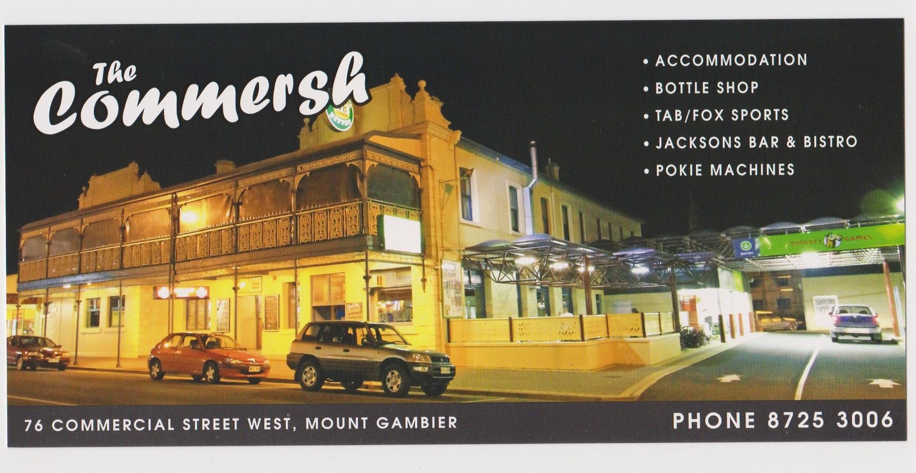 Commercial Hotel Mt Gambier Ambient Menu