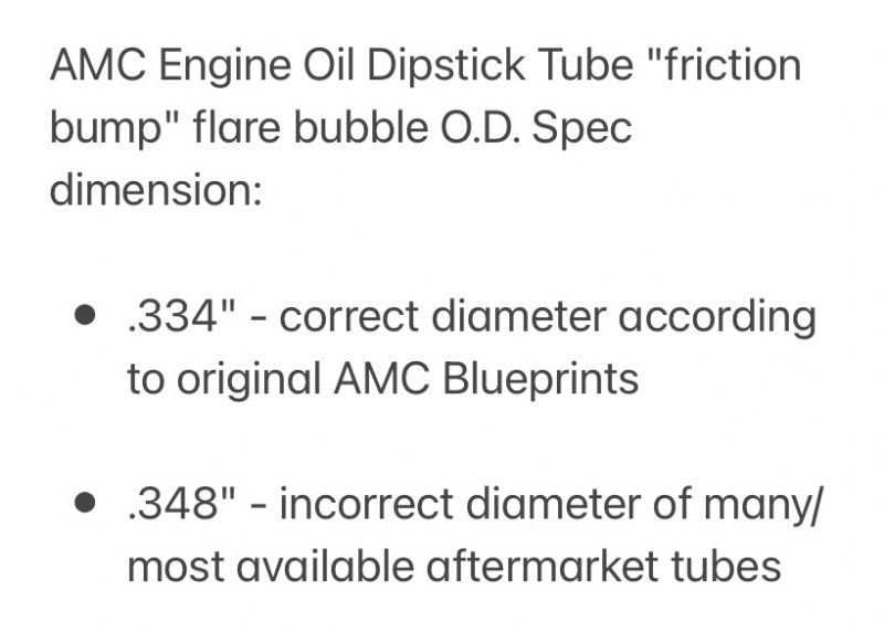Dipstick tube won't go in.. The AMC Forum Page 1