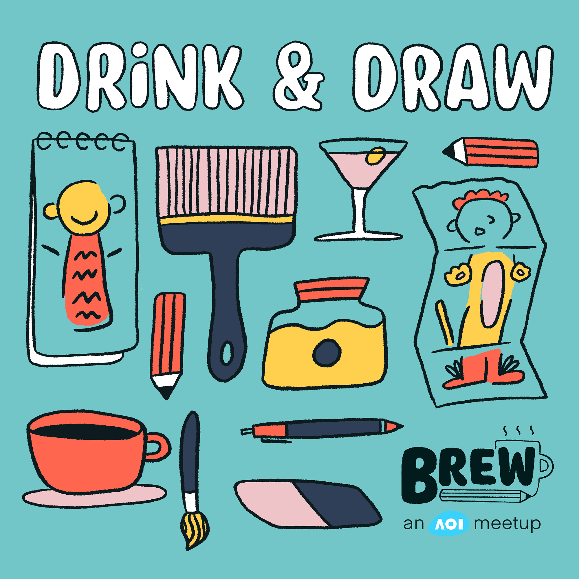 BREW Leeds illustrator’s Drink and Draw The AOI