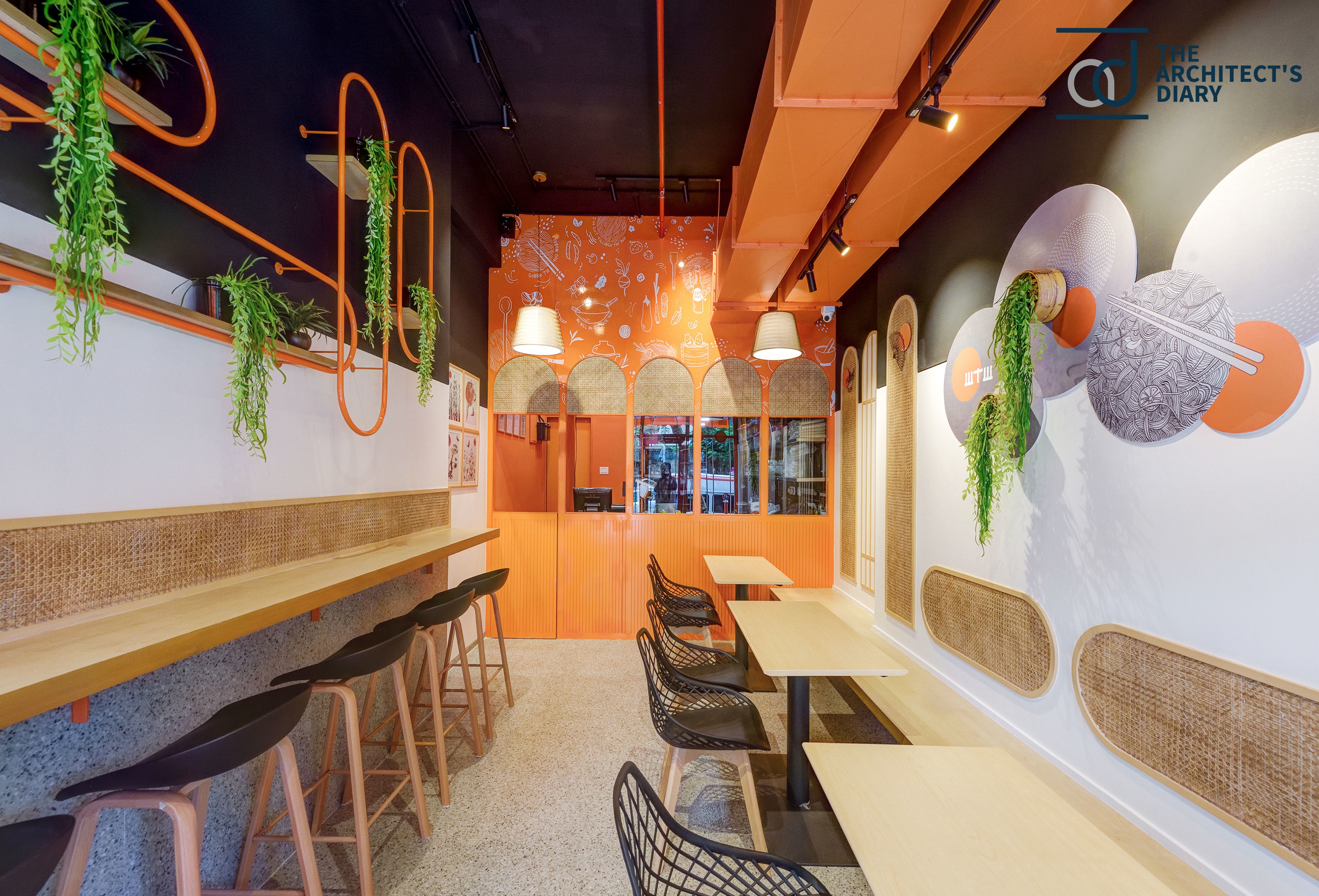 Cafe Design With Whimsical Pop Of Orange Studio Mestry The