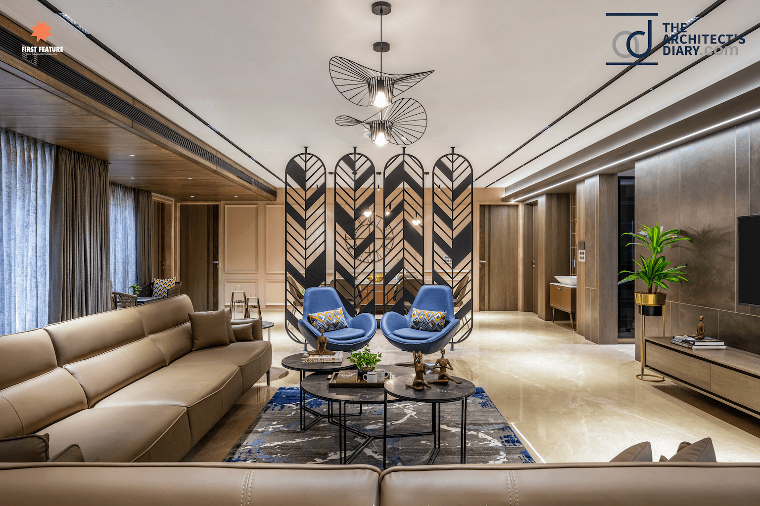 Contemporary Abode with an Earthy Palette and Neoclassical Design