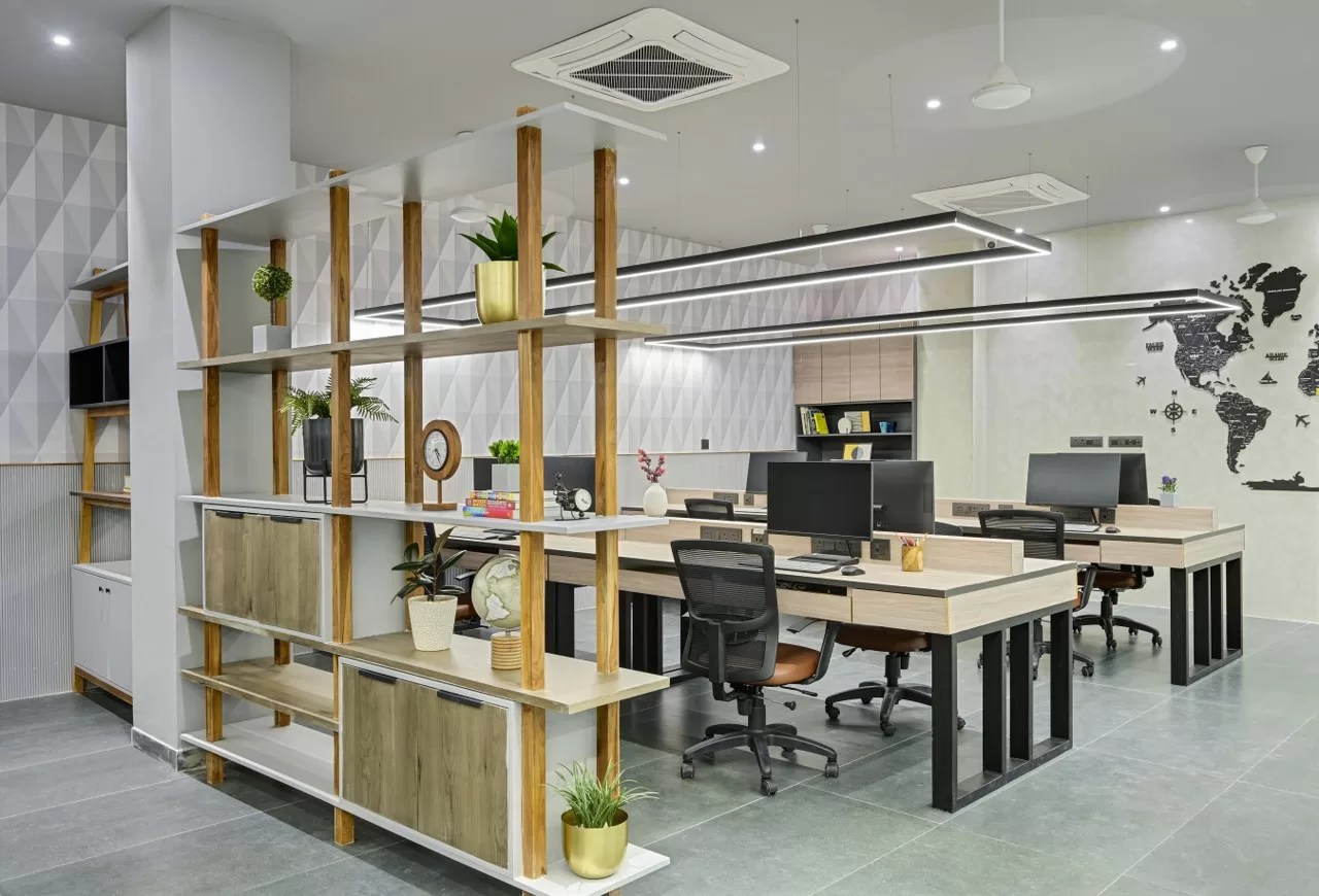 Contemporary Elegance Is Exuded In This Open Office Space UrbanNest