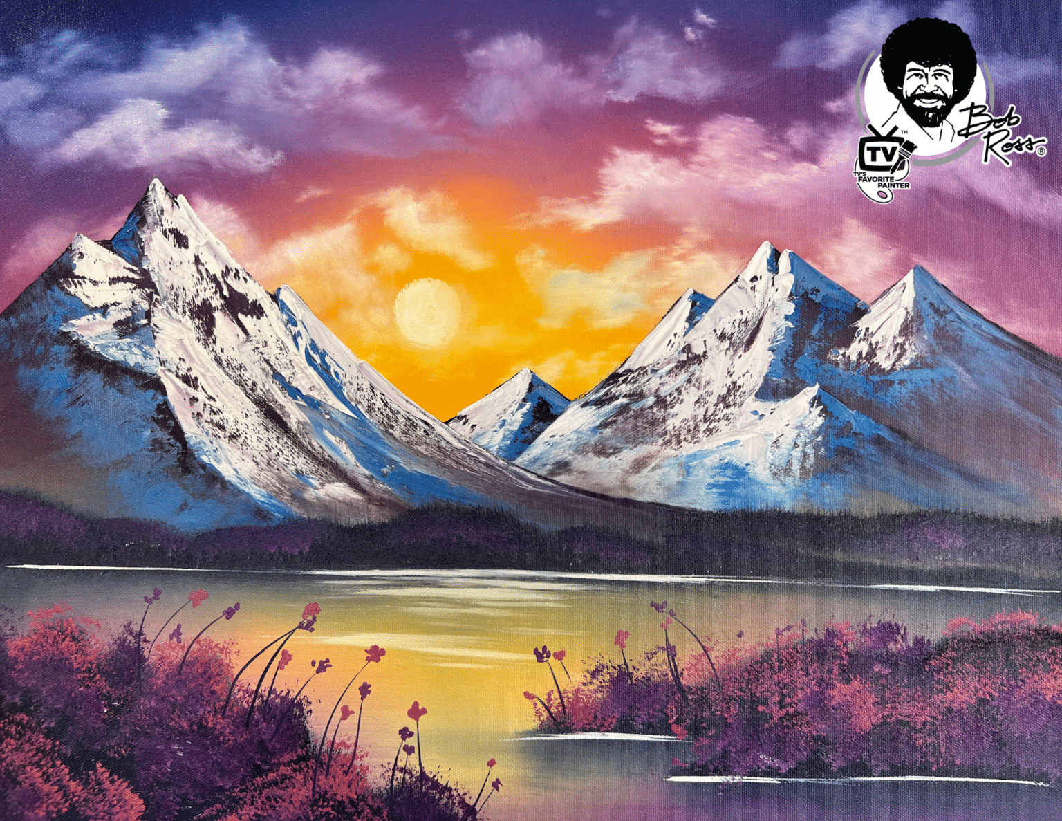 Bob Ross WetonWet Oil Painting Magical Mountains Art at the Bodega