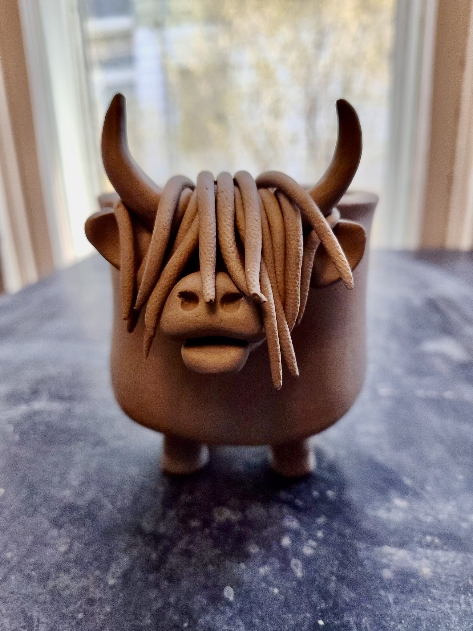 Highland Cow Clay Planter Class Art at the Bodega