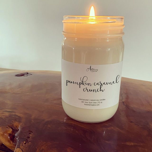 pumpkin caramel crunch candle Artemis Glow