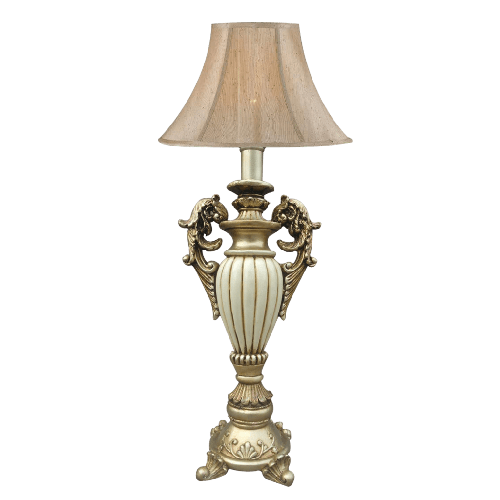 Classic Resin Gold & White Table Lamp The Artifacts Gallery