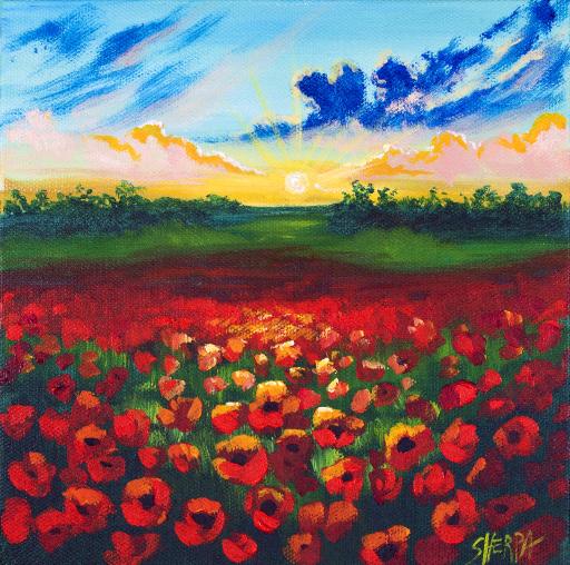 Poppies Flowers Easy Daily Painting Step By Step Acrylic Tutorials Day