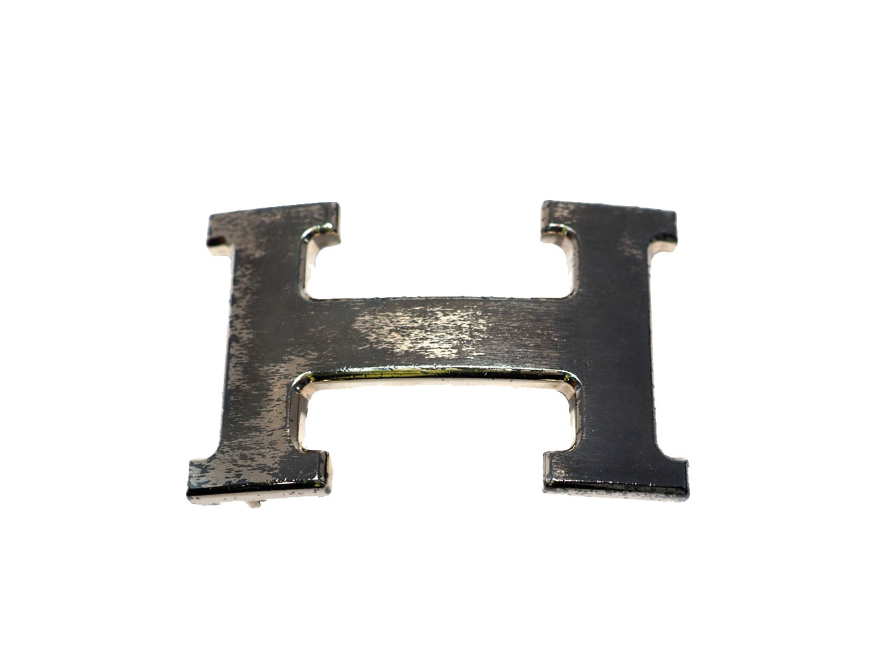 Hermes 32mm H Brushed Silver Belt Buckle 2 with Reversible Belt