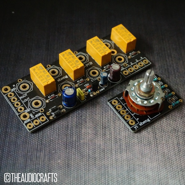 4 Way Audio Input selector board Tiffany RCA Sockets