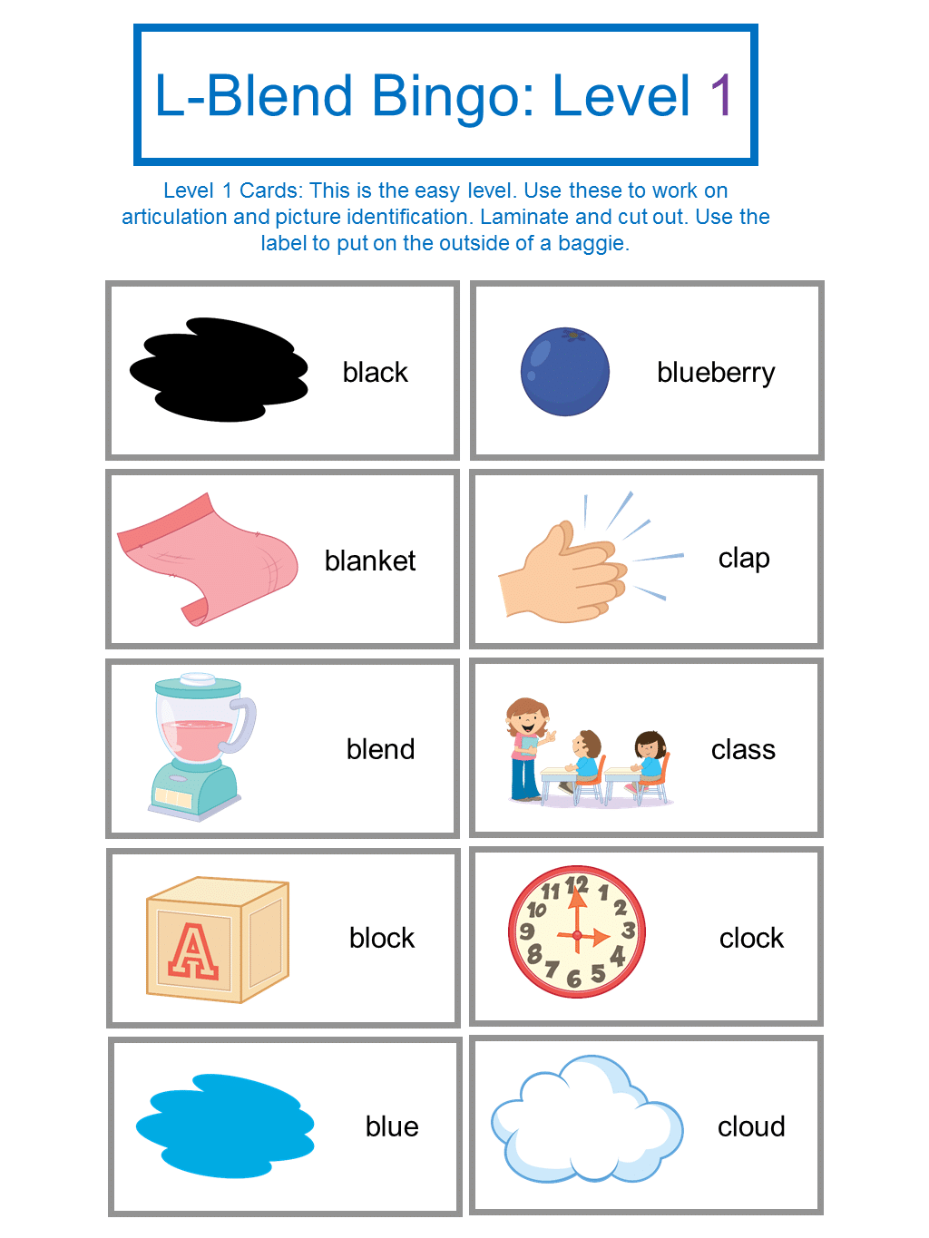 Arctic Bingo SBlend, RBlend, and LBlend Bingo! The Autism Helper