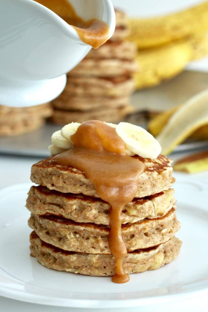 Whole Wheat Banana Nut Oat Pancakes The BakerMama