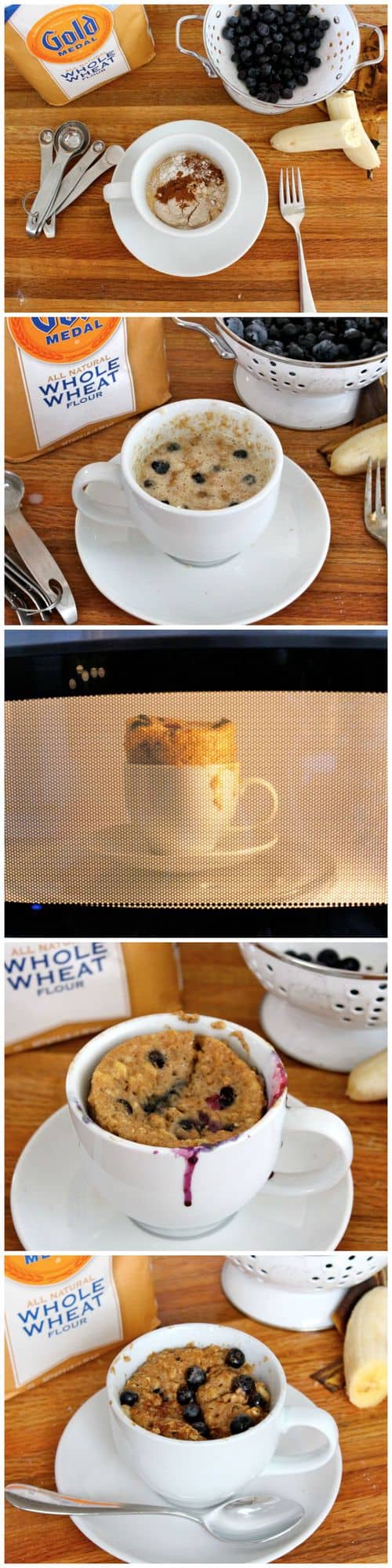 Microwave Blueberry Banana Muffin in a Mug The BakerMama