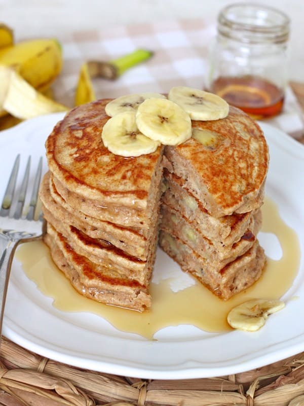 Whole Wheat Banana Pancakes The BakerMama