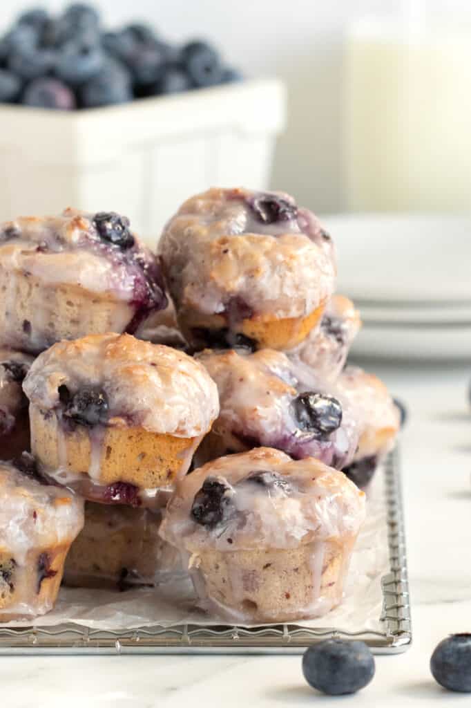 Baked Blueberry Fritter Bites The BakerMama