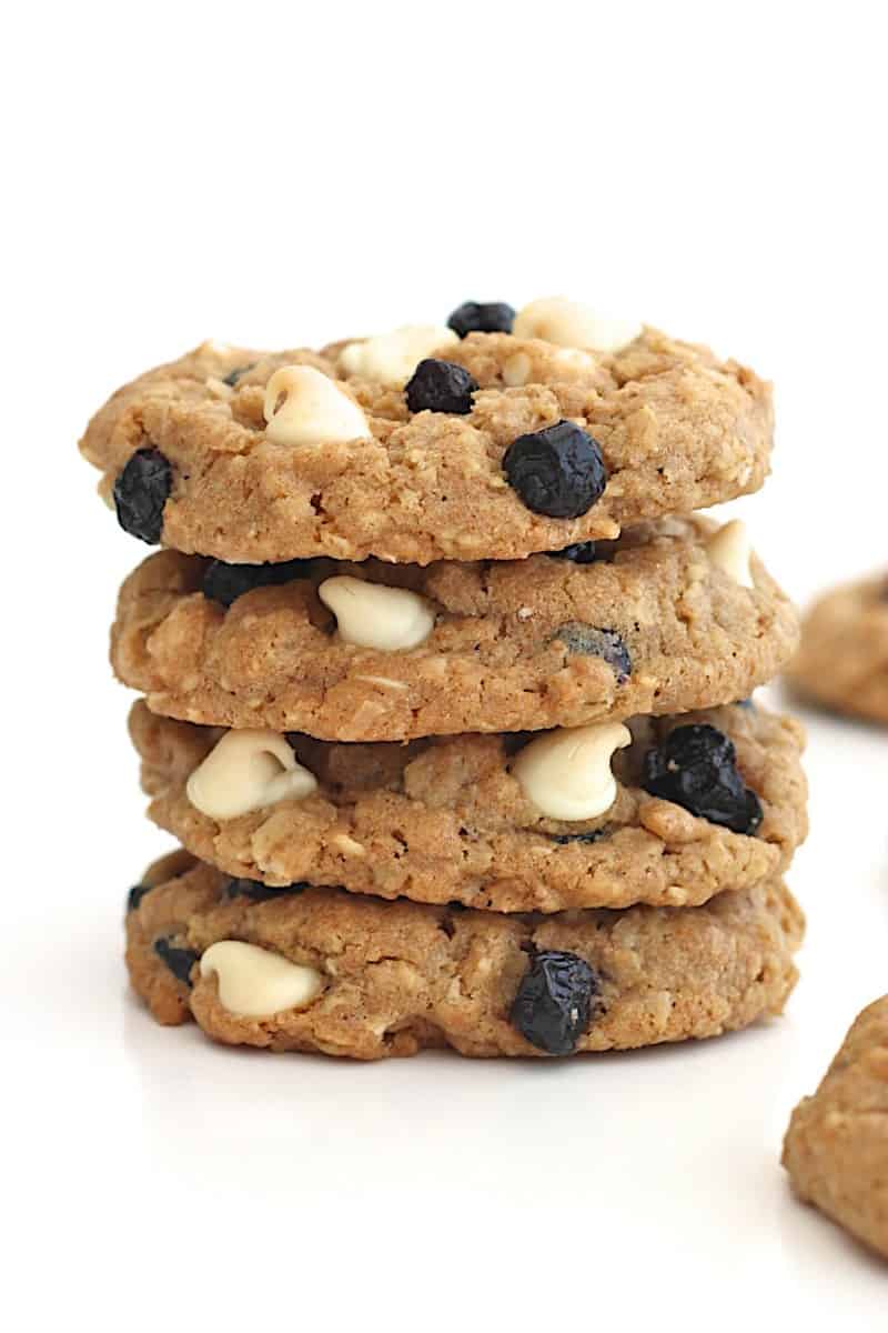 White Chocolate Dried Blueberry Coconut Oatmeal Cookies The BakerMama