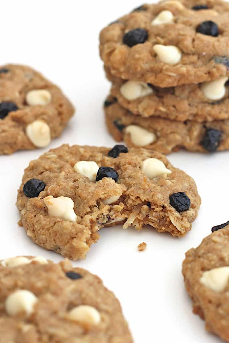 White Chocolate Dried Blueberry Coconut Oatmeal Cookies The BakerMama