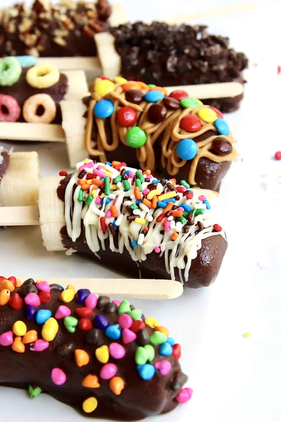 Chocolate Covered Frozen Banana Pops The BakerMama