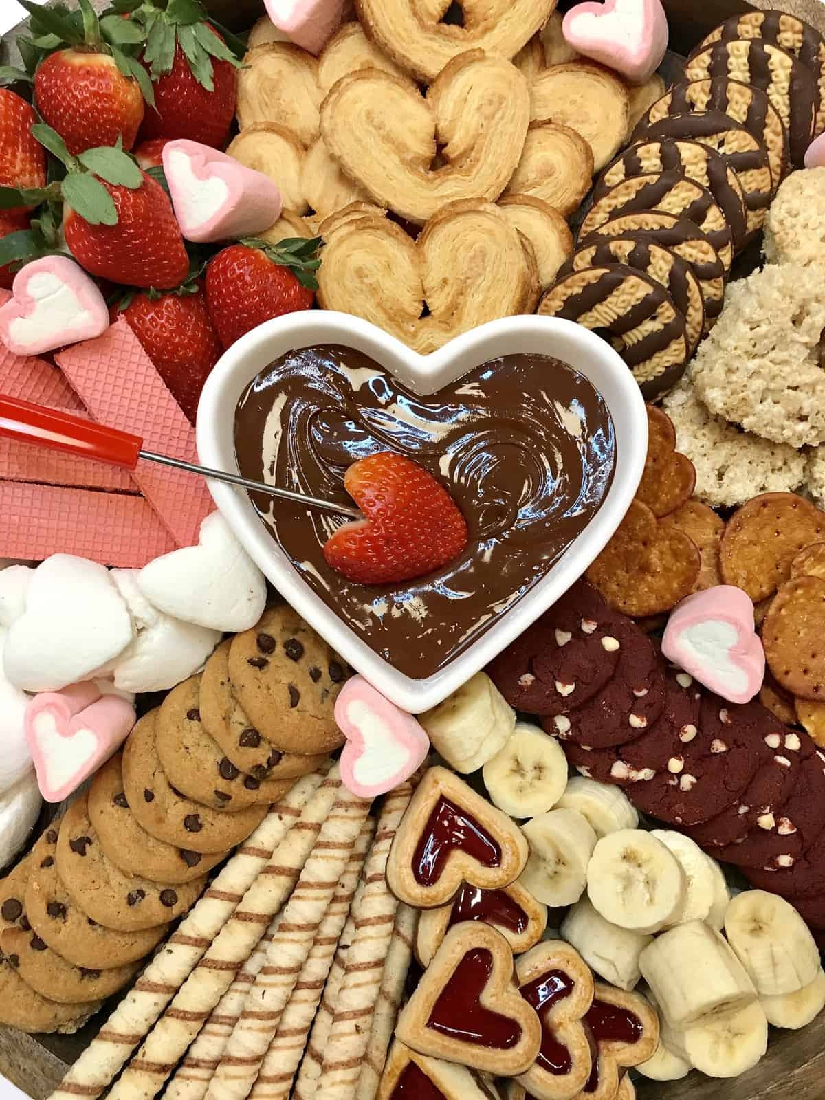 Valentine's Chocolate Fondue Board The BakerMama
