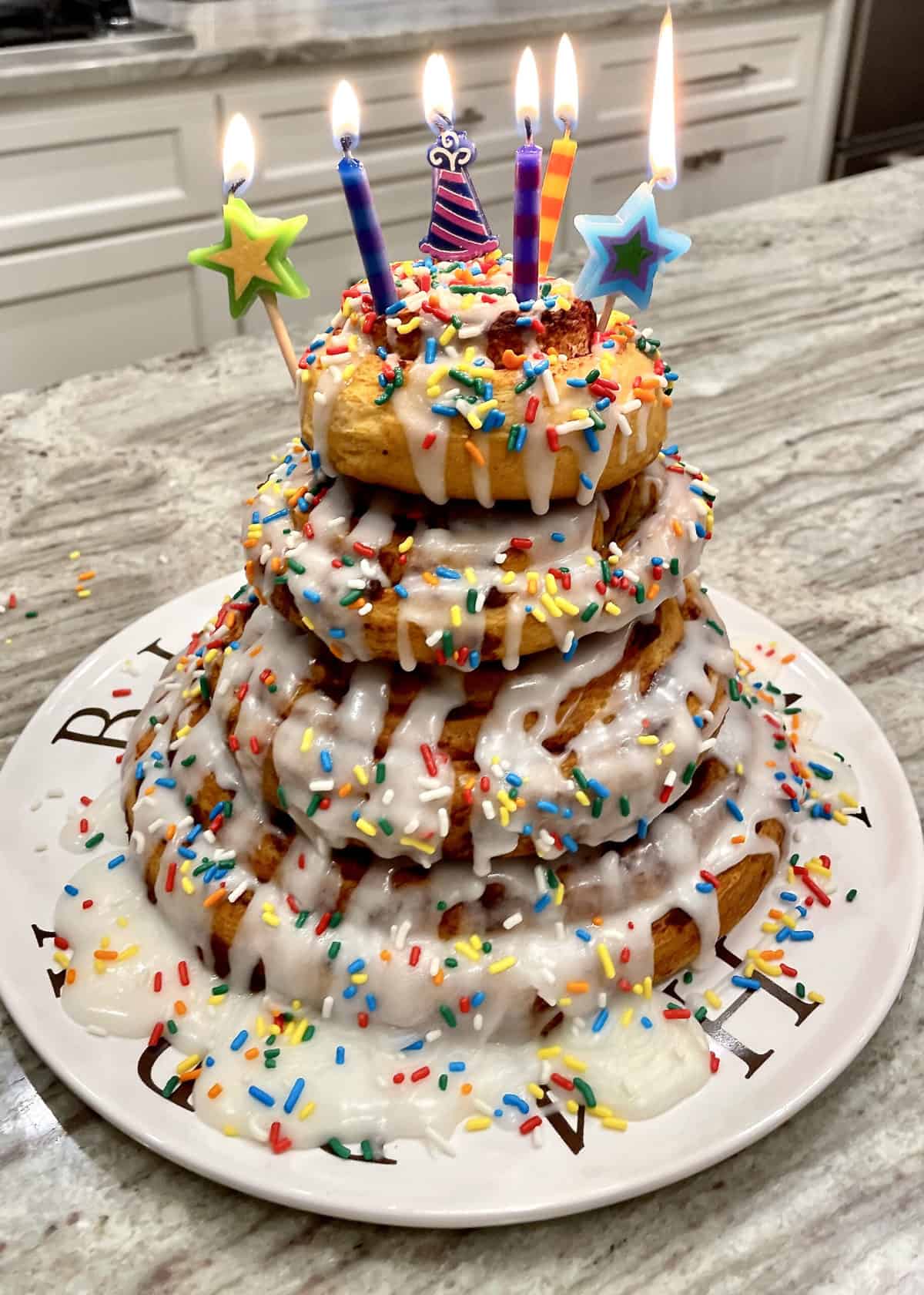 Cinnamon Roll Birthday Cake The BakerMama