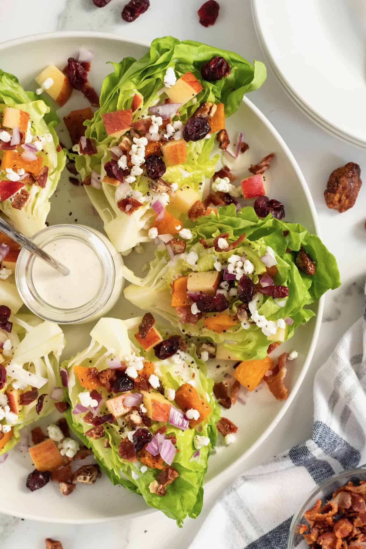 Mini Fall Wedge Salads with Goat Cheese Dressing The BakerMama