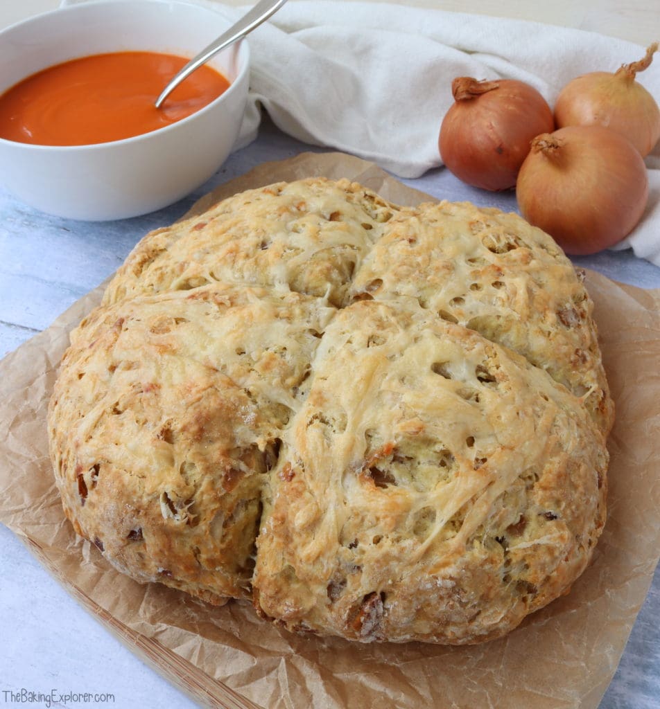 Cheese & Caramelised Onion Soda Bread The Baking Explorer