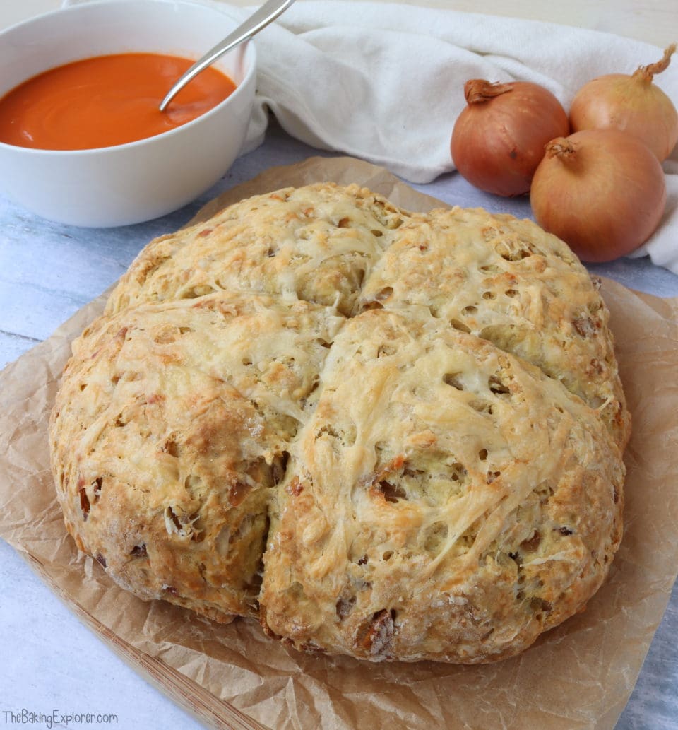 Cheese & Caramelised Onion Soda Bread The Baking Explorer